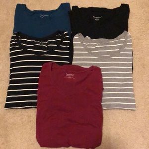 Motherhood maternity long-sleeve Ts (lot of 5)